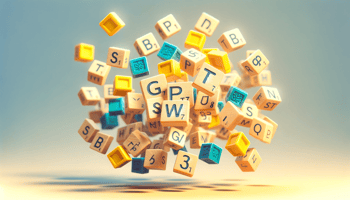 Prompt used: A high-resolution image depicting Scrabble tiles tumbling in the air, each spelling out the letters and symbols of _GPT-SW3_. There should be individual